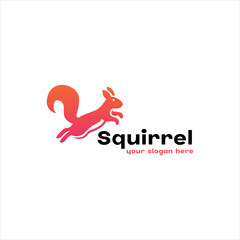 jumping squirrel logo design Suitable For wildlife organizations, outdoor brands, eco friendly businesses