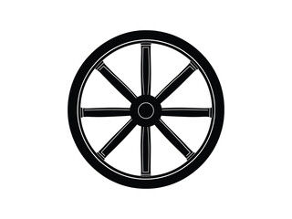 Obraz premium Vintage Wagon Wheel Silhouettes for Cowboy Designs