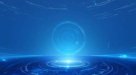 Obraz premium Blue Technology Product Exhibition Stand