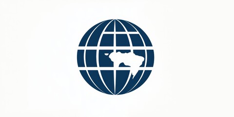 A simple globe icon in blue and white, showing the lines of latitude and longitude for a clean, recognizable world representation.
