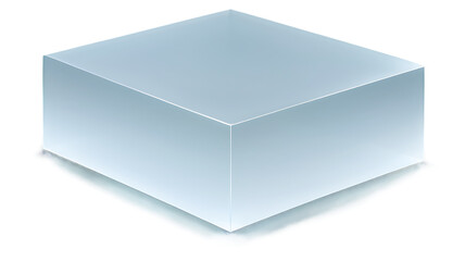 Naklejka premium Floating Glass Cube with Frosted Texture in PNG Style