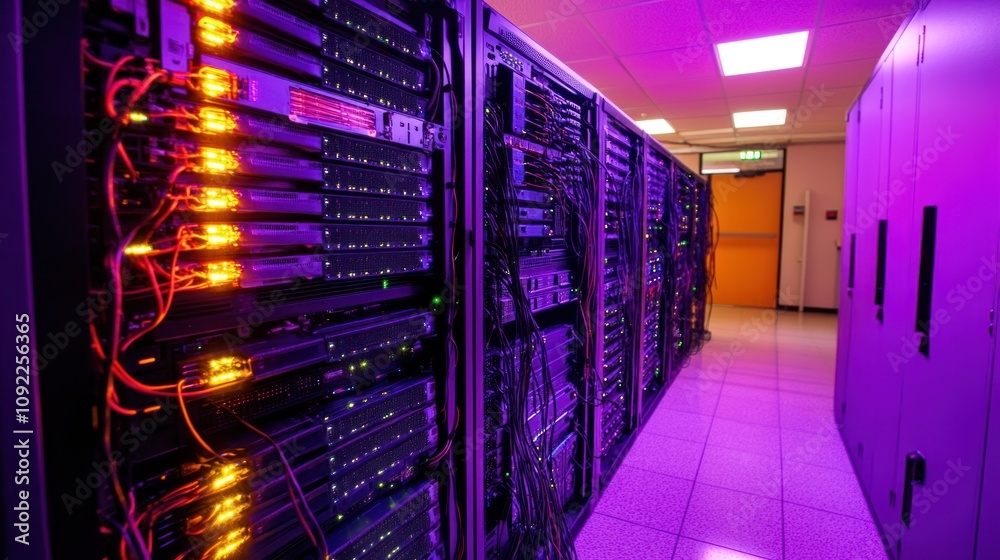 Aufkleber Illuminated Server Racks In Modern Data Center