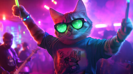 Fototapeta premium Cat on party