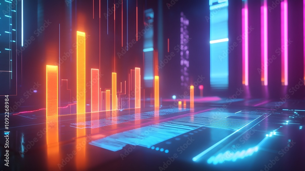 Poster A team analyzing 3D glowing graphs of problem areas and 2D animated solutions overlaying the visuals. 4k resolution, Cinematic Scene