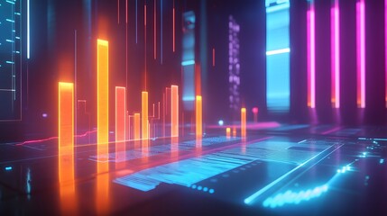 A team analyzing 3D glowing graphs of problem areas and 2D animated solutions overlaying the visuals. 4k resolution, Cinematic Scene