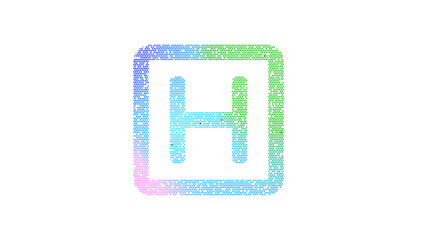Icon h square is made up of LED square shapes. There are bright diodes and there are black dead...