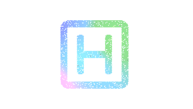 Icon h square is made up of LED square shapes. There are bright diodes and there are black dead diodes