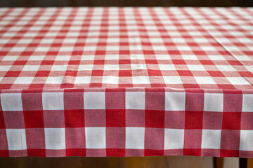 Red and White Checkered Tablecloth: Gingham Fabric Texture for Home Decor