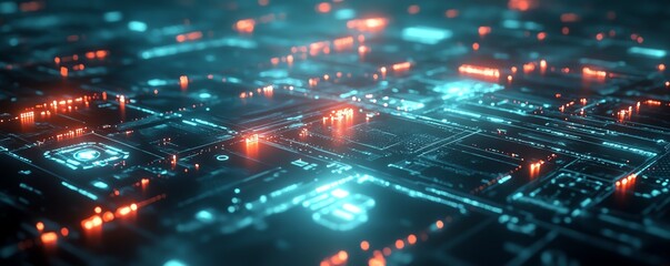 Obraz premium Hightech 3D social network with glowing user icons, interconnected with digital data and stats, dark background, futuristic technology visualization