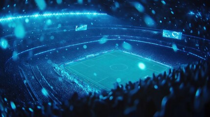 Obraz premium Snowy Night Football Stadium