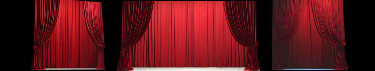 Theater red curtain design set