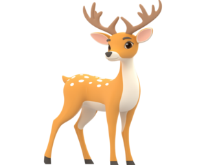 a cartoon deer with antlers