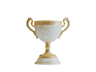 a white and gold trophy