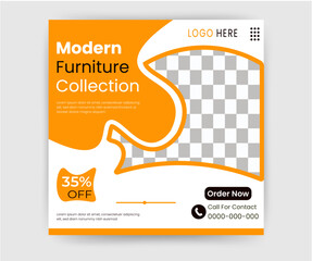  Social media template banner furniture sale promotion. fully editable square vector design.