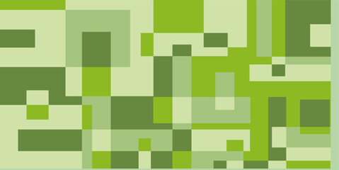 Green color combination geometric background, geometric pattern texture, random square shape pattern, pixels abstract