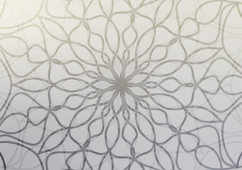 White light black line mandala flower background