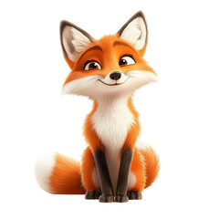 Obraz premium Adorable Animated Fox: A Delightful Digital Creature