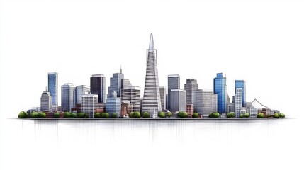 Obraz premium Meticulously Crafted Cityscape with Diverse Architectural Styles and Vibrant Urban Elements