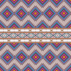 Seamless pattern in tribal, folk embroidery, and Mexican style, Aztec geometric art ornament print, Design for carpet , cover, wallpaper, wrapping, fabric, clothing,   Abstract