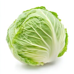 Obraz premium Fresh, green cabbage isolated on white background.