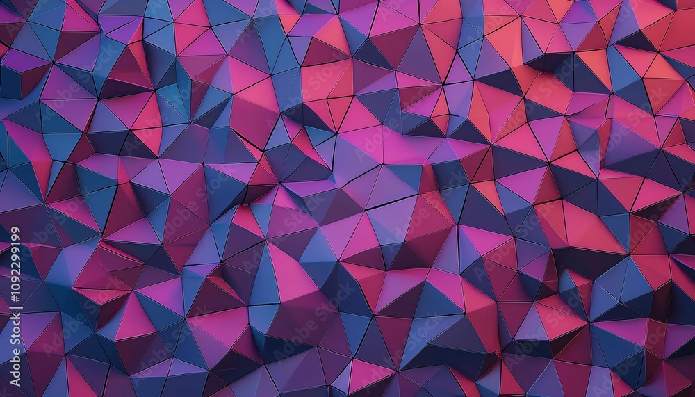 Poster colorful geometric pattern with sharp triangles and vivid hues creating a modern and artistic design
