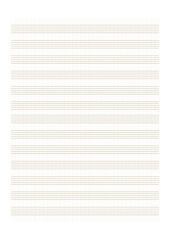 Naklejka premium Graph paper. Printable grid paper with stave on a white background. A blank music sheet paper with staff. Geometric pattern for composition, education, school. Realistic lined paper blank size A4.