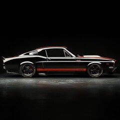 Fototapeta premium A sleek, modified sports car showcased in a dramatic lighting setup.
