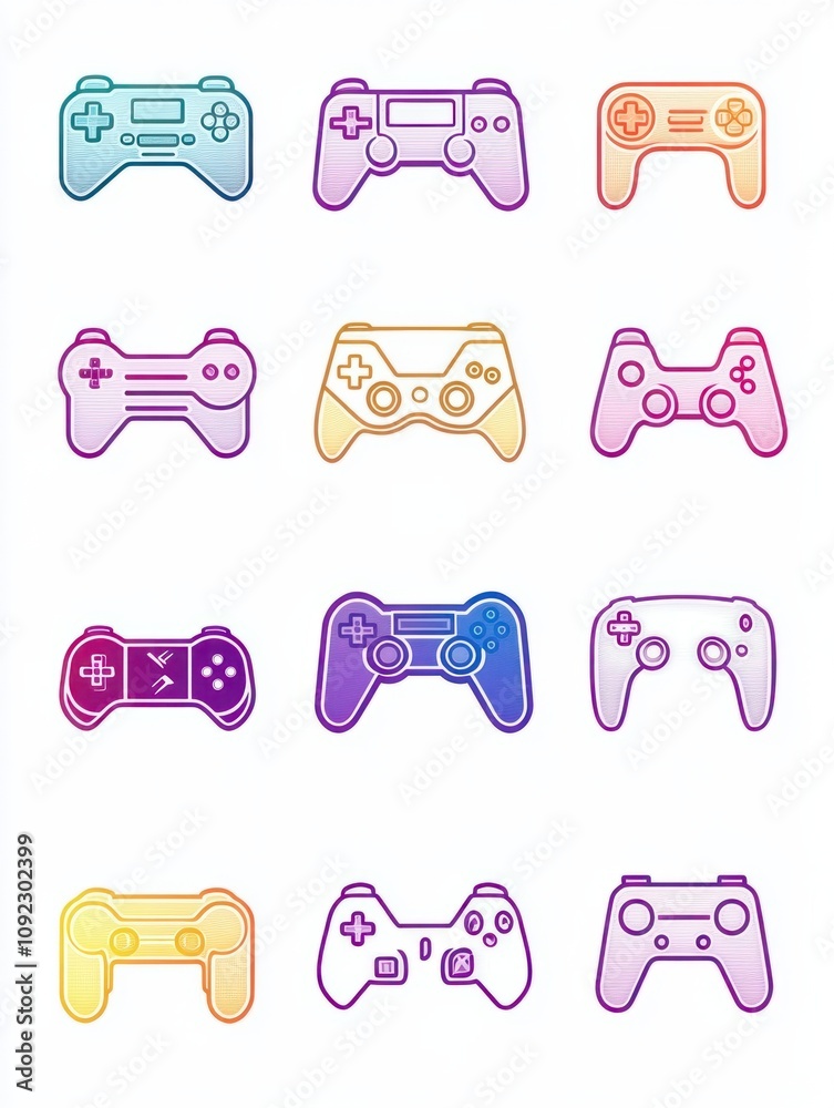Poster Game console multi color style icon. Simple thin line, outline of internet things icons for ui and ux, website or mobile application