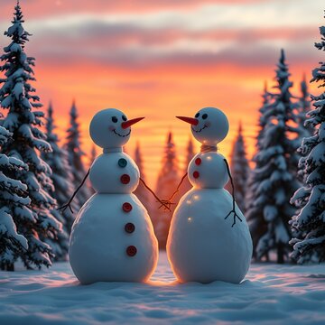 snowman in the forest