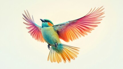 Fototapeta premium Colorful bird in flight.