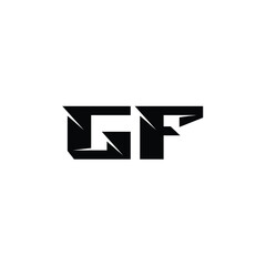 Fototapeta premium GF monogram logo design letter text name symbol monochrome logotype alphabet character simple logo