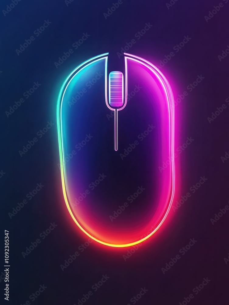 Poster mouse multi color style icon. simple thin line, outline of internet things icons for ui and ux, webs