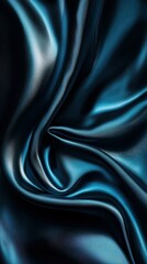 Obraz premium Smooth blue fabric with soft folds. AI.