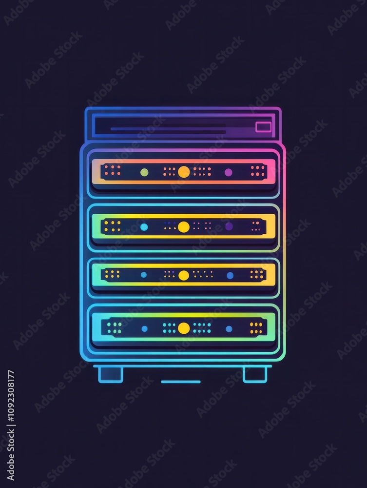 Poster server multi color style icon. simple thin line, outline of internet things icons for ui and ux, web