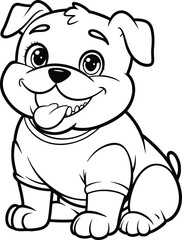 Fototapeta premium Cute Bulldog Coloring Page