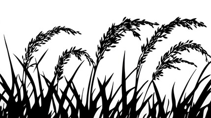 Black silhouette of grass.