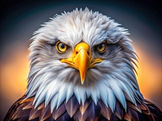 Obraz premium Intense Eagle Silhouette Close-Up: Majestic Wild Animal with Focused Gaze for Powerful Visual Projects