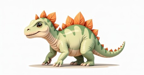 Obraz premium A Cute Cartoon Dinosaur Character with Bright Colors and Playful Features