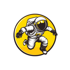 Astronaut in Space: A Retro-Style Vector Illustration