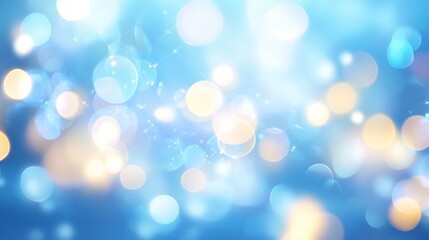 Obraz premium Light blue background with soft defocused lights and bokeh effect for versatile creative and abstract designs