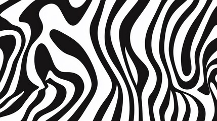 Fototapeta premium Abstract Black and White Wavy Stripes Pattern