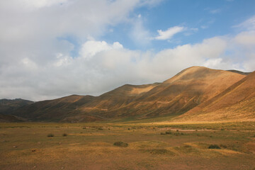 landscape with clouds, Mountains, Plains, Cloudy blue sky, Alborz mountains