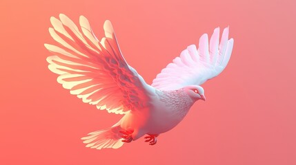 Obraz premium A glowing whitewinged dove soaring across a serene twilight sky, symbolizing peace and the Holy Spirit