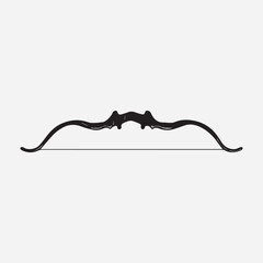 A Single bow and arrow Silhouette