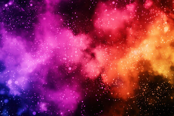 Colorful cosmic nebula with vibrant gradients and artistic splashes