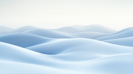 Serene Blue Undulating Hillscape Abstract Landscape