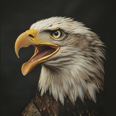 Obraz premium Majestic Bald Eagle Profile Close Up View