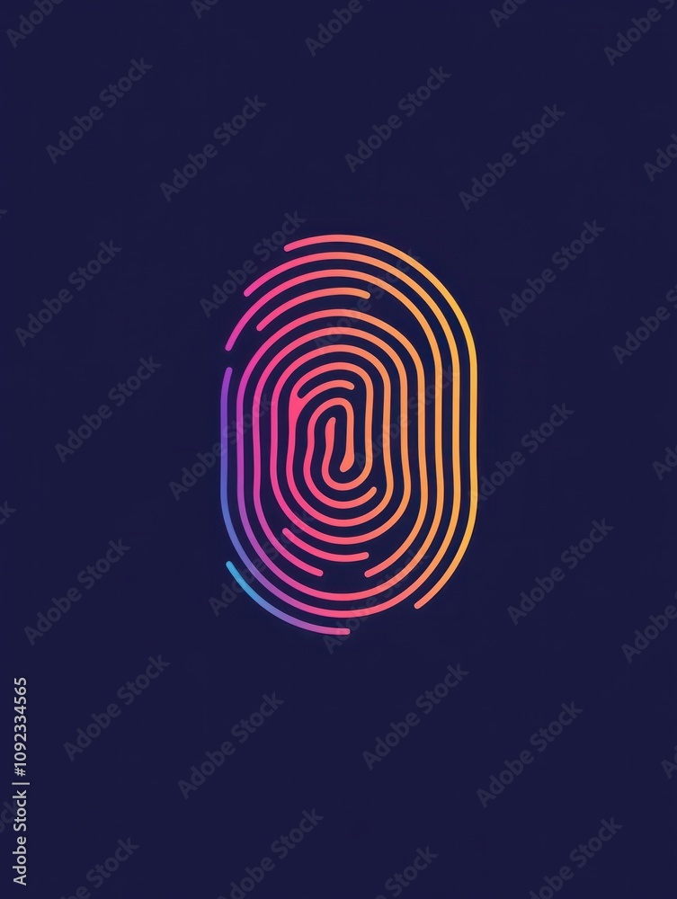 Poster fingerprint multi color style icon. simple thin line, outline of internet things icons for ui and ux