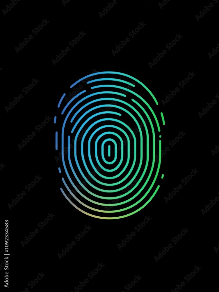 Poster fingerprint multi color style icon. simple thin line, outline of internet things icons for ui and ux