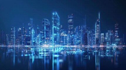 Futuristic megapolis cityscape - night scene